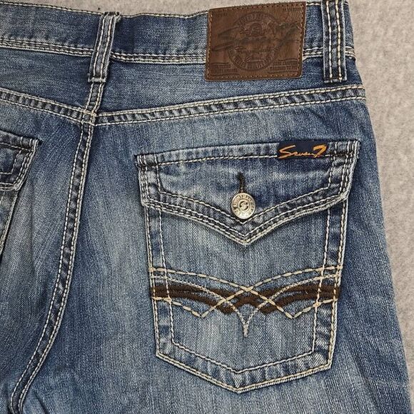 Seven 7 32x32 Men’s Jeans Bootcut Jeans Flap Pocket Faded Wide Leg